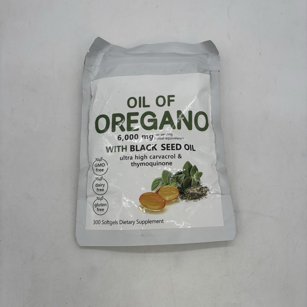 Micro Ingredients Oil of Oregano with Black Seed Oil 300 SOFTGELS NEW 6000mg